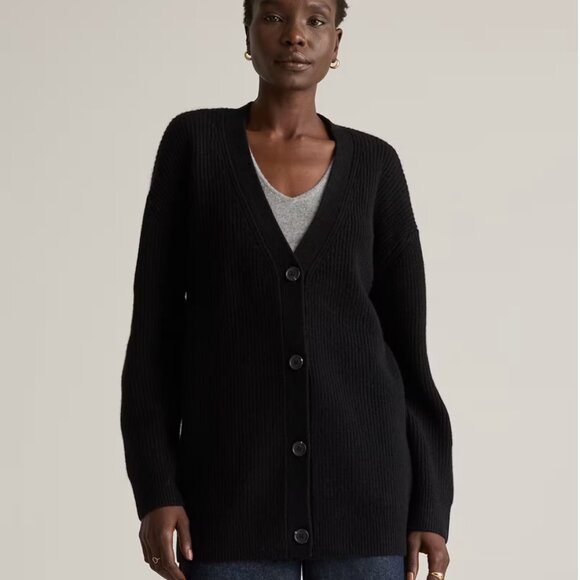 Quince Mongolian Cashmere Oversized Boyfriend Cardigan Sweater - Picture 1 of 5